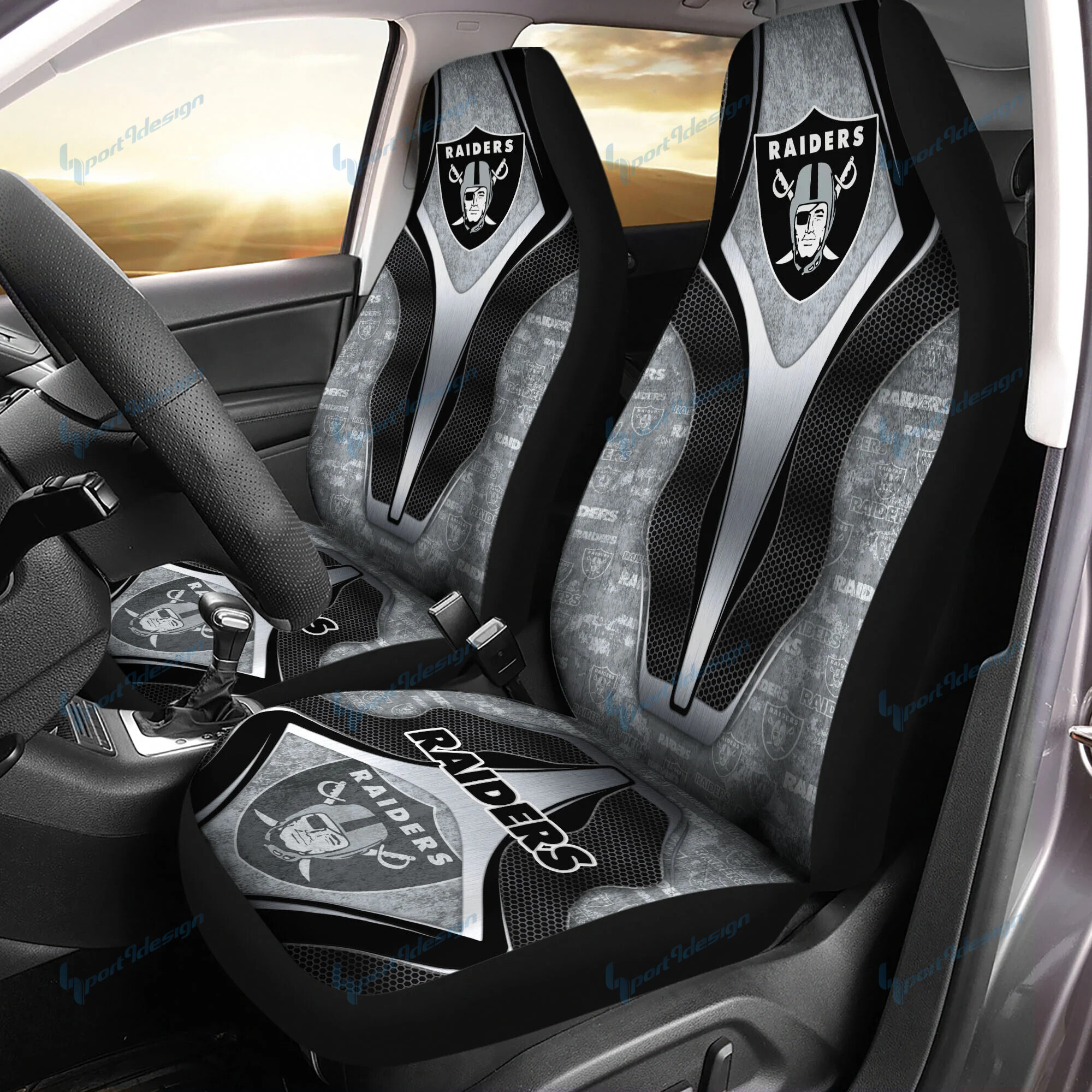 Las Vegas Raiders Car Seat Covers BG47 - Famjoys Las Vegas Raiders Car Seat Covers BG47 - Famjoys