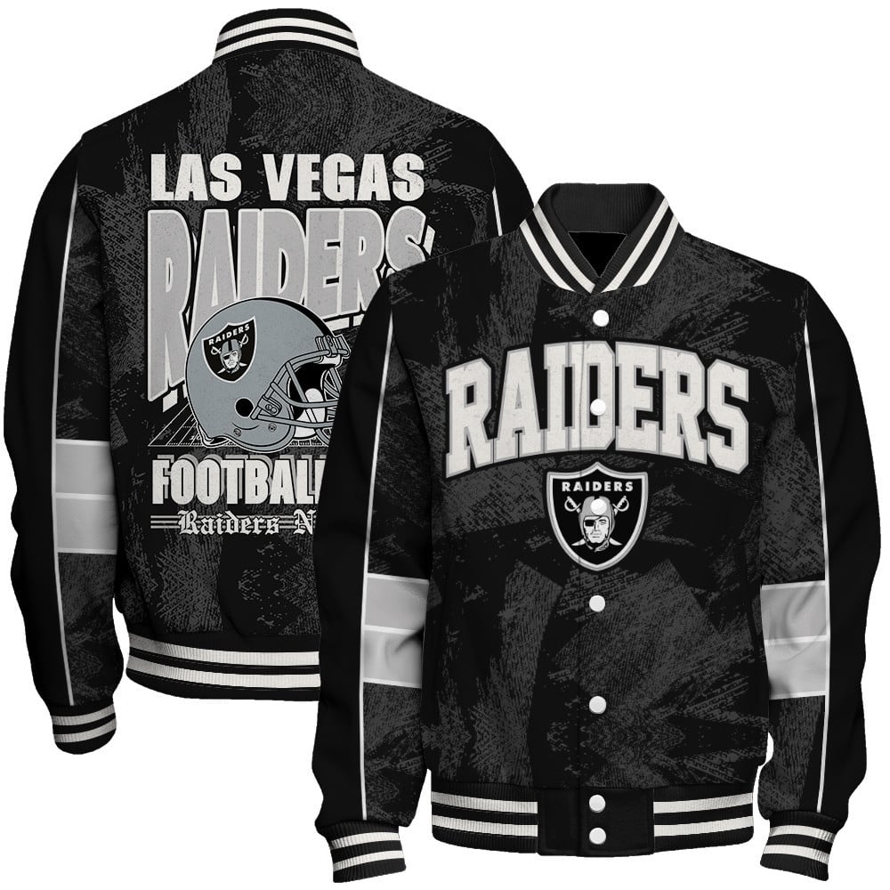 Las Vegas Raiders - Cheering Symbols Unisex Varsity Jacket - Famjoys Las Vegas Raiders - Cheering Symbols Unisex Varsity Jacket - Famjoys