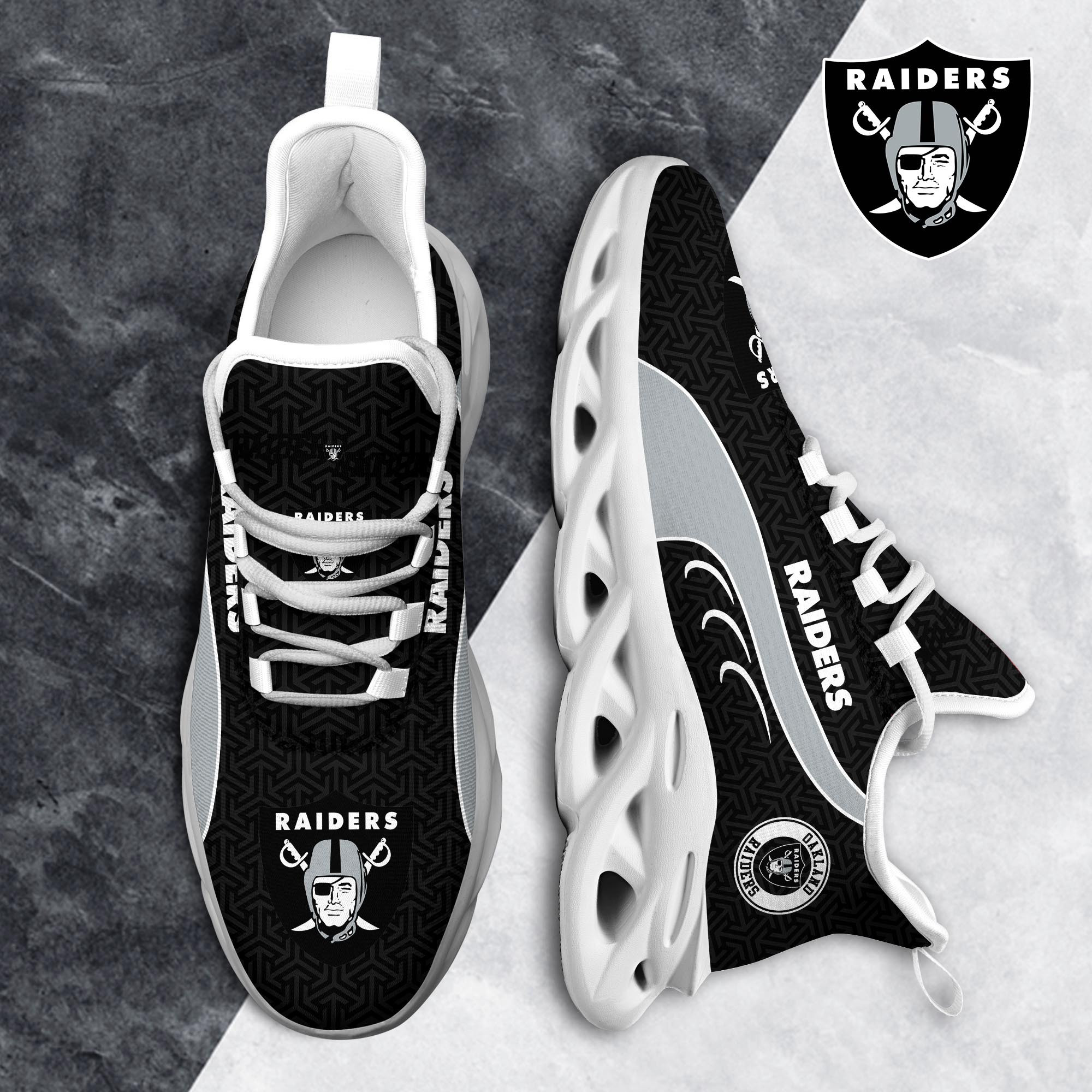 Las Vegas Raiders Clunky Shoes T-42107 - Famjoys Las Vegas Raiders Clunky Shoes T-42107 - Famjoys