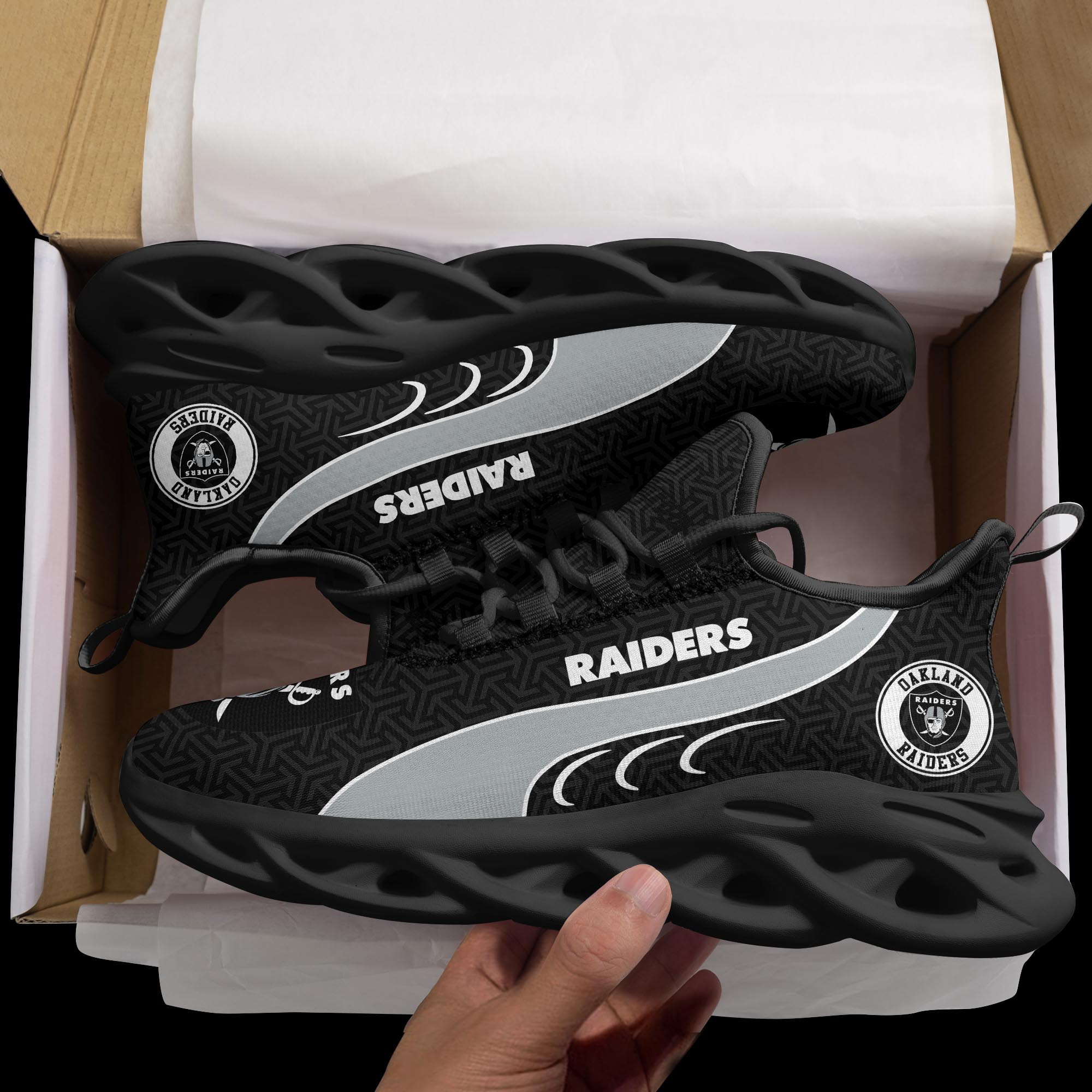 Las Vegas Raiders Clunky Shoes T-42107 - Famjoys Las Vegas Raiders Clunky Shoes T-42107 - Famjoys