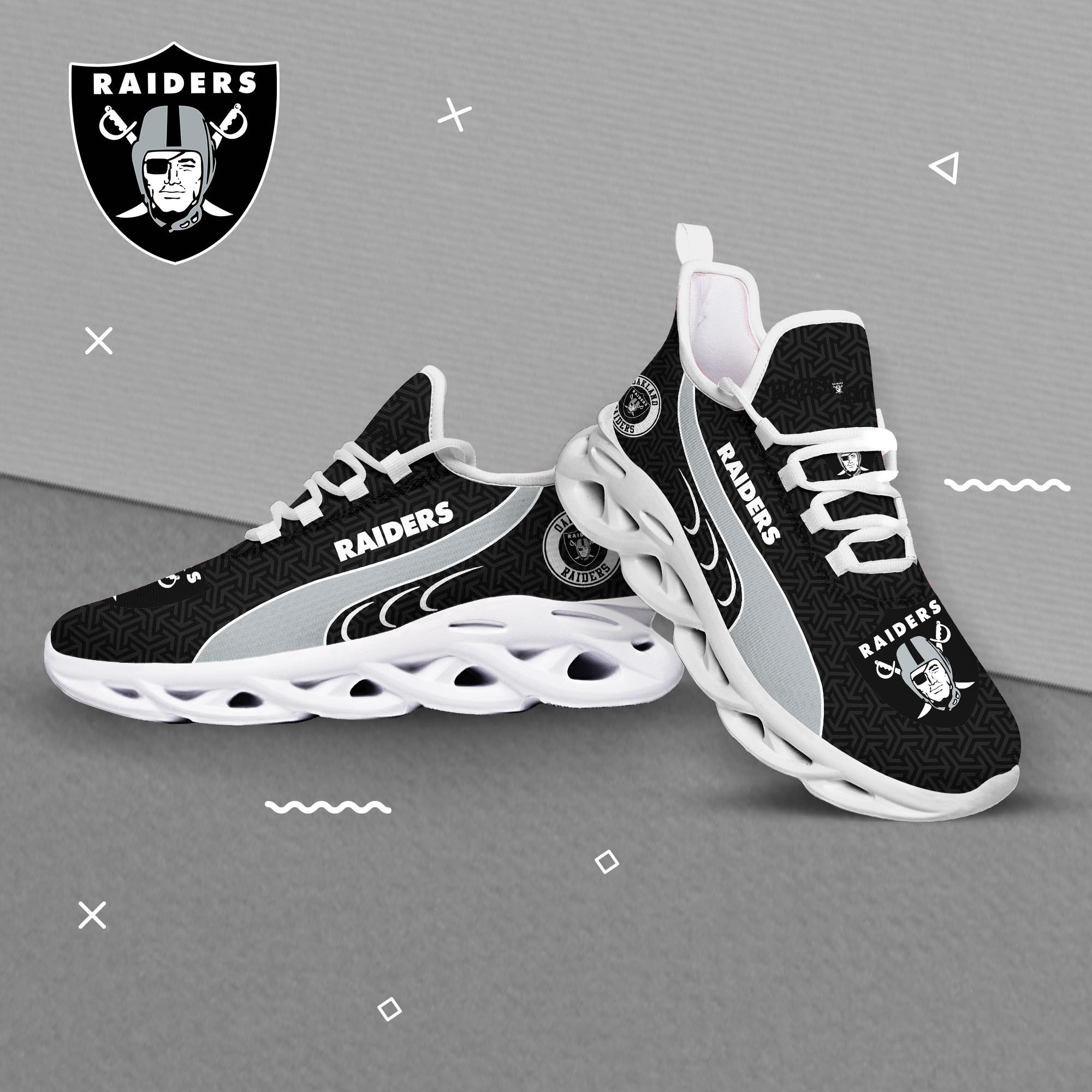 Las Vegas Raiders Clunky Shoes T-42107 - Famjoys Las Vegas Raiders Clunky Shoes T-42107 - Famjoys