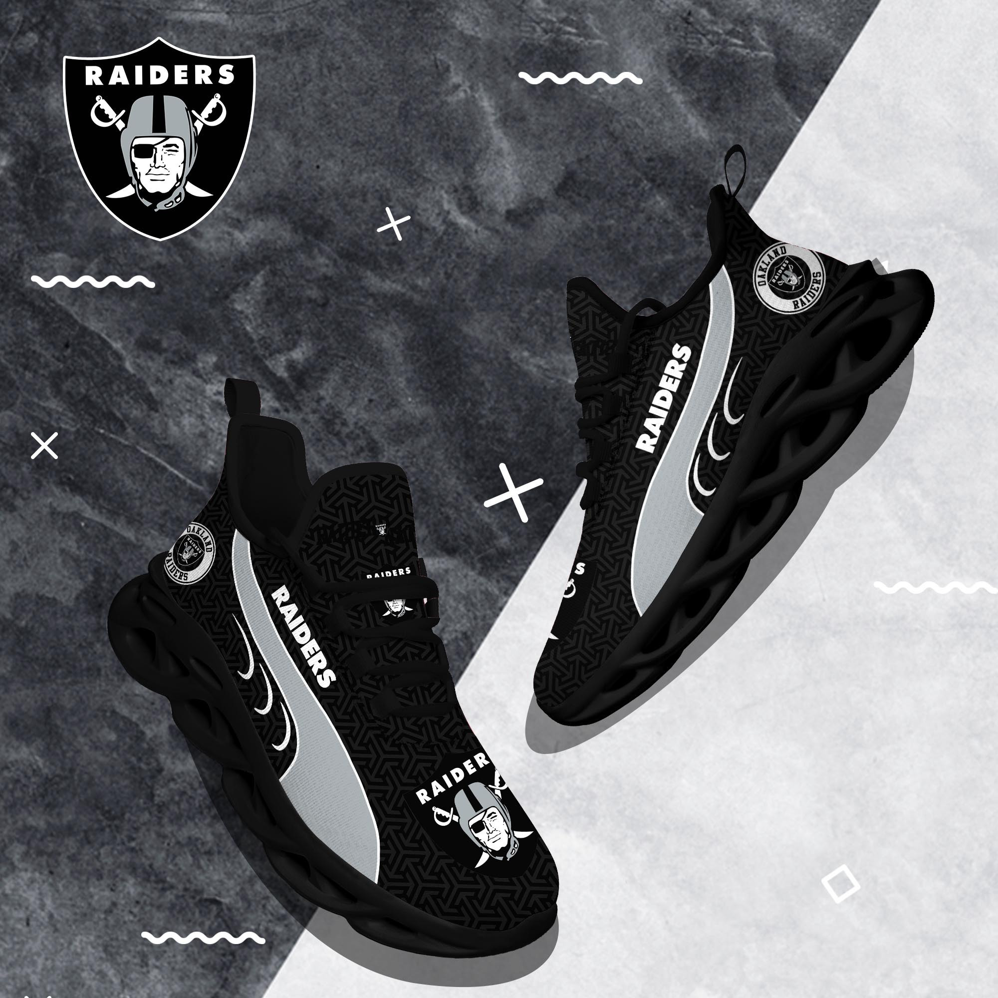 Las Vegas Raiders Clunky Shoes T-42107 - Famjoys Las Vegas Raiders Clunky Shoes T-42107 - Famjoys