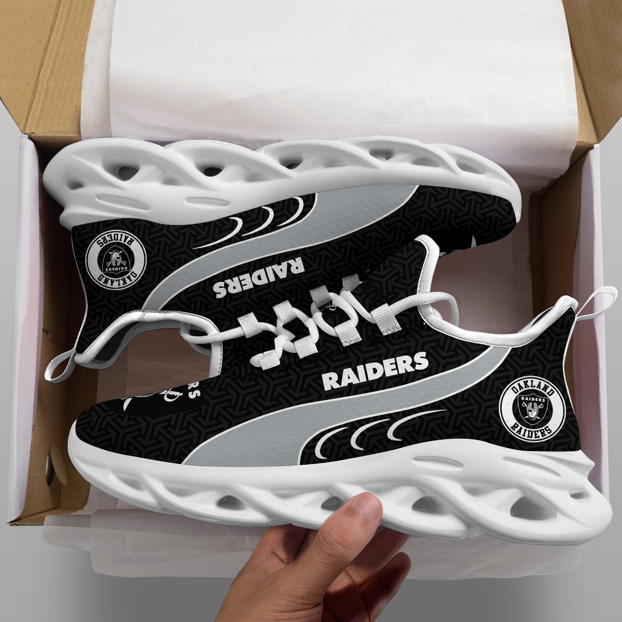 Las Vegas Raiders Clunky Shoes T-42107 - Famjoys Las Vegas Raiders Clunky Shoes T-42107 - Famjoys