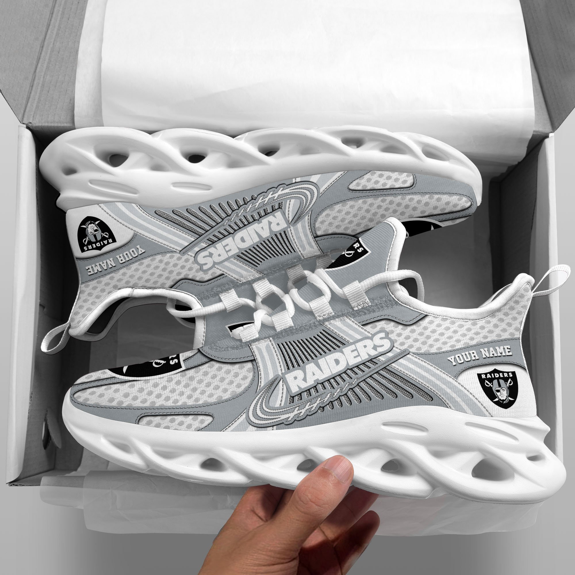Las Vegas Raiders Clunky Sneakers Custom Your Name, Sport Sneakers For Fans, Gifts For Sport Lovers, Gift For Dad ETRG-62453 - Famjoys Las Vegas Raiders Clunky Sneakers Custom Your Name, Sport Sneakers For Fans, Gifts For Sport Lovers, Gift For Dad ETRG-62453 - Famjoys