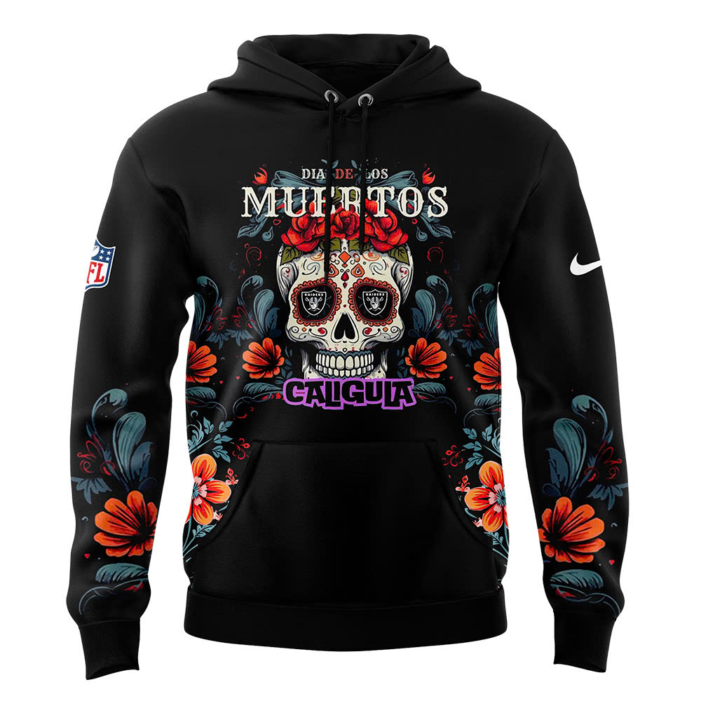 Las Vegas Raiders Dia De Los Muertos Premium Hoodie - Famjoys Las Vegas Raiders Dia De Los Muertos Premium Hoodie - Famjoys