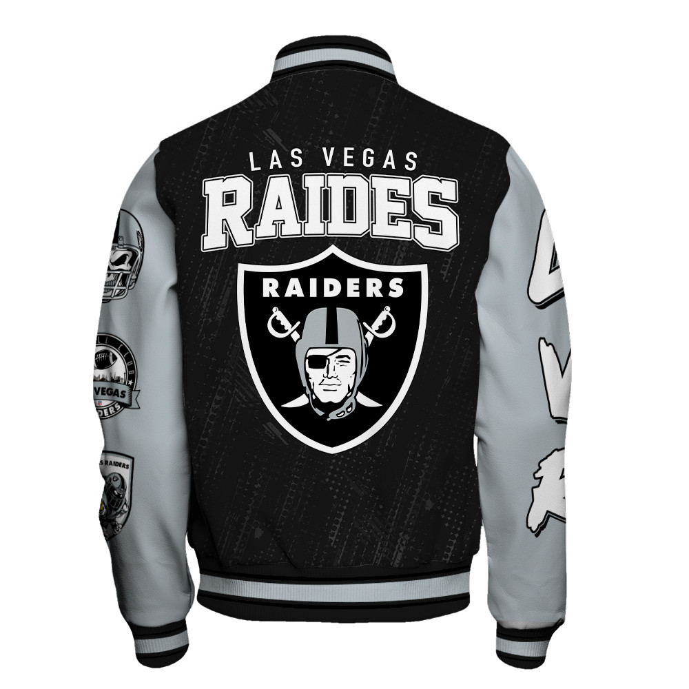 Las Vegas Raiders National Football League Conquer Every Field Unisex Varsity Jacket - Famjoys Las Vegas Raiders National Football League Conquer Every Field Unisex Varsity Jacket - Famjoys