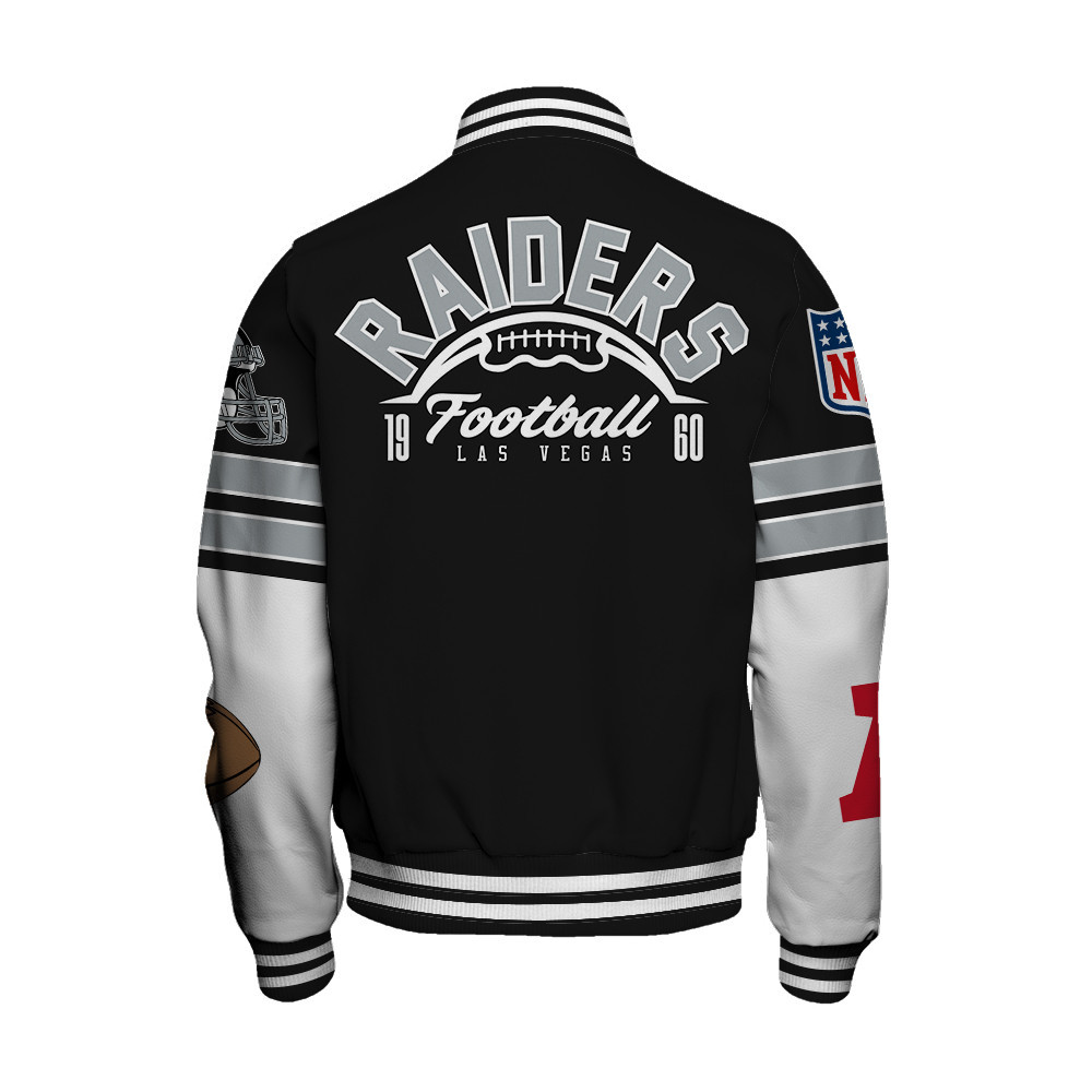 Las Vegas Raiders National Football League Feel The Power Unisex Varsity Jacket - Famjoys Las Vegas Raiders National Football League Feel The Power Unisex Varsity Jacket - Famjoys