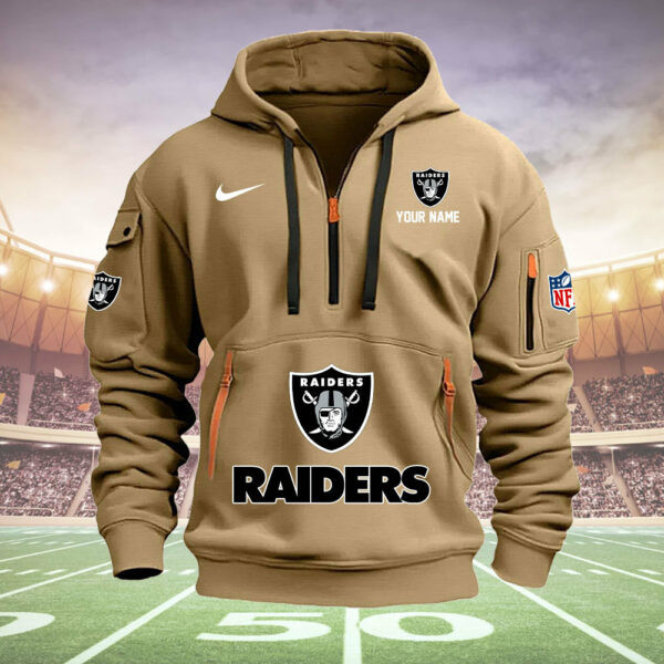 Las Vegas Raiders New Personalized Quarter Zip Hoodie AZBTQZH000021 - Famjoys Las Vegas Raiders New Personalized Quarter Zip Hoodie AZBTQZH000021 - Famjoys