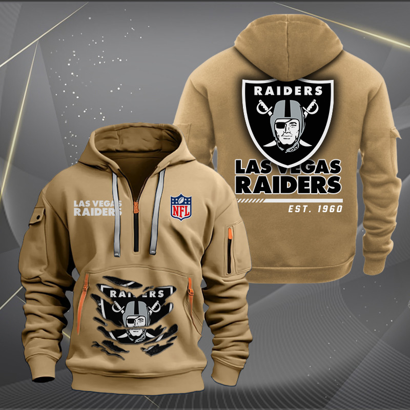 Las Vegas Raiders New Personalized Quarter Zip Hoodie AZBTQZH000111 - Famjoys Las Vegas Raiders New Personalized Quarter Zip Hoodie AZBTQZH000111 - Famjoys