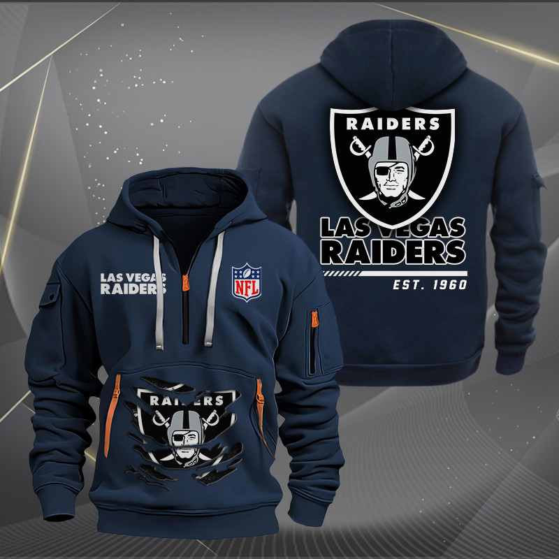 Las Vegas Raiders New Personalized Quarter Zip Hoodie AZBTQZH000111 - Famjoys Las Vegas Raiders New Personalized Quarter Zip Hoodie AZBTQZH000111 - Famjoys