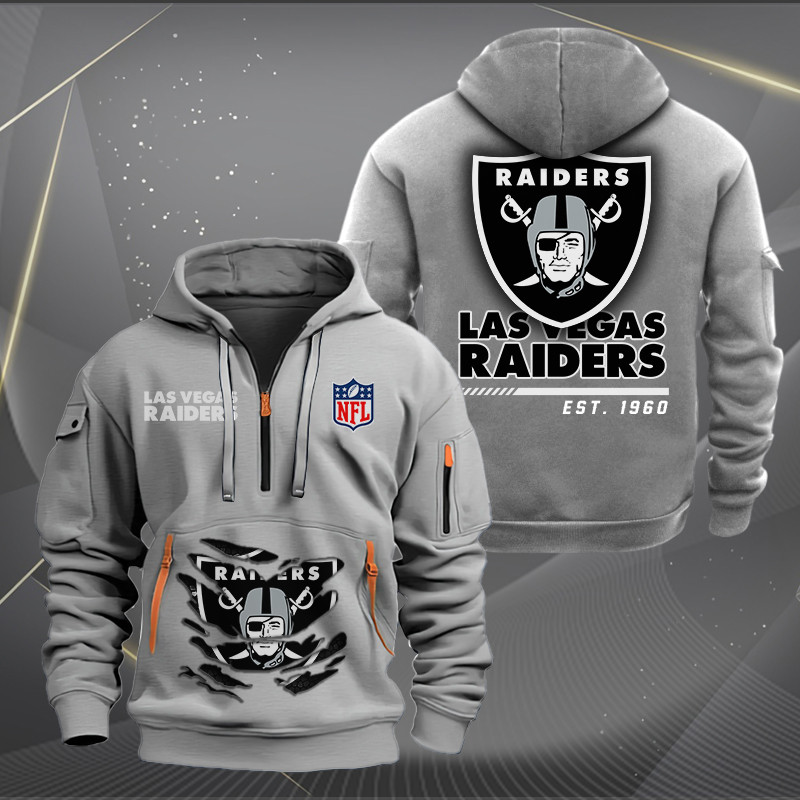 Las Vegas Raiders New Personalized Quarter Zip Hoodie AZBTQZH000111 - Famjoys Las Vegas Raiders New Personalized Quarter Zip Hoodie AZBTQZH000111 - Famjoys