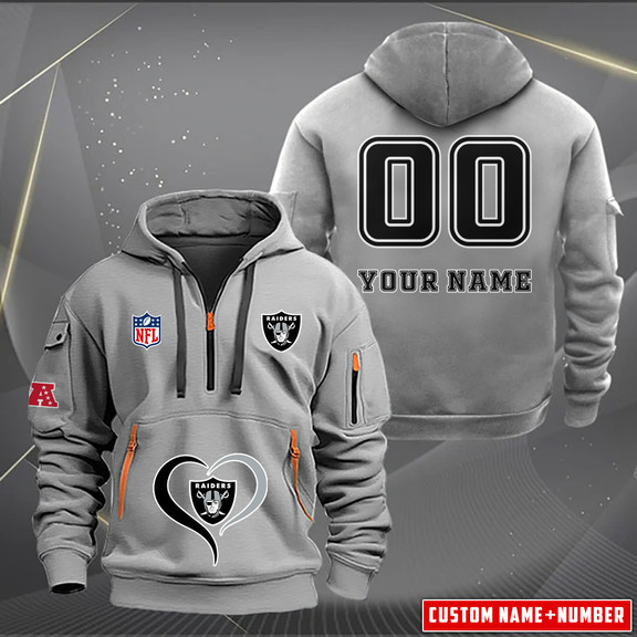 Las Vegas Raiders New Personalized Quarter Zip Hoodie AZBTQZH000129 - Famjoys Las Vegas Raiders New Personalized Quarter Zip Hoodie AZBTQZH000129 - Famjoys