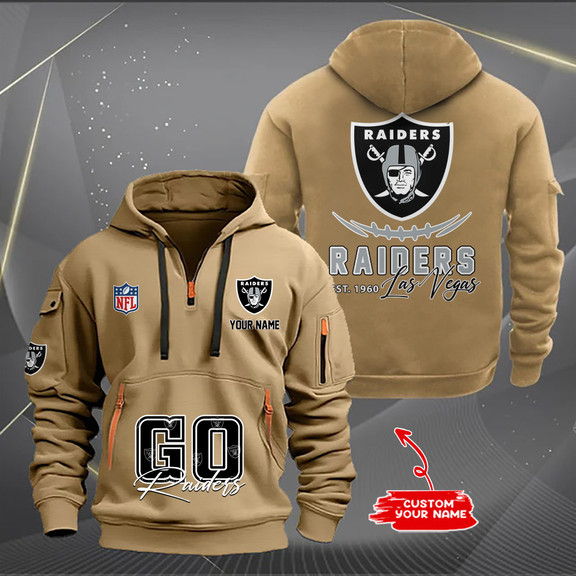 Las Vegas Raiders New Personalized Quarter Zip Hoodie AZBTQZH000162 - Famjoys Las Vegas Raiders New Personalized Quarter Zip Hoodie AZBTQZH000162 - Famjoys