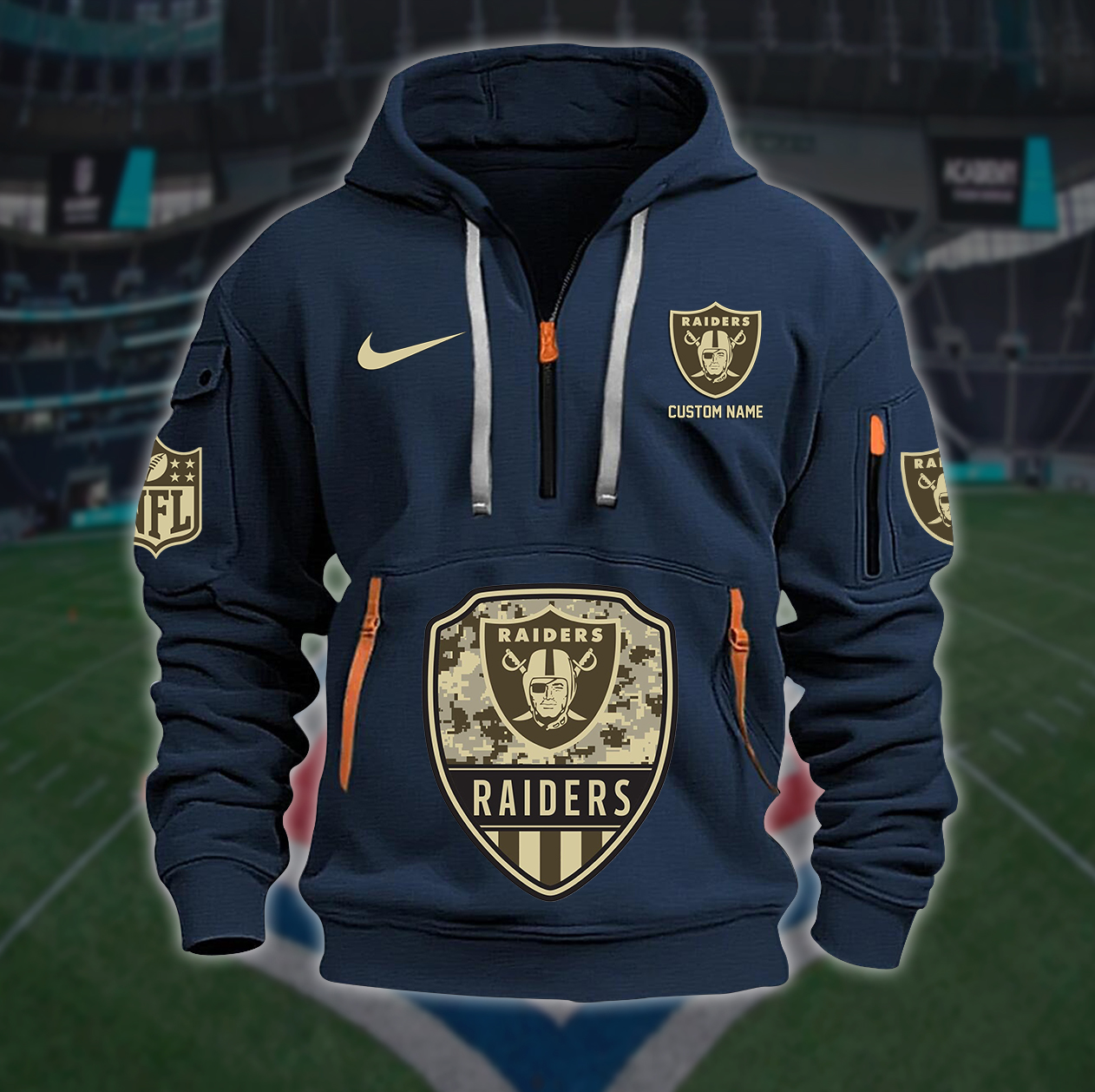 Las Vegas Raiders New Personalized Quarter Zip Hoodie AZBTQZH000198 - Famjoys Las Vegas Raiders New Personalized Quarter Zip Hoodie AZBTQZH000198 - Famjoys