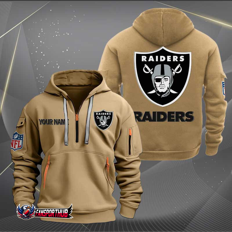 Las Vegas Raiders New Personalized Quarter Zip Hoodie AZBTQZH000234 - Famjoys Las Vegas Raiders New Personalized Quarter Zip Hoodie AZBTQZH000234 - Famjoys