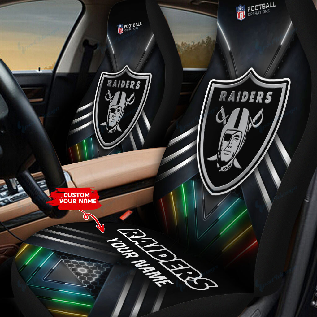 Las Vegas Raiders Personalized Car Seat Covers BG306 - Famjoys Las Vegas Raiders Personalized Car Seat Covers BG306 - Famjoys