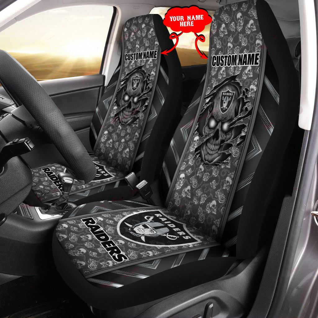 Las Vegas Raiders Personalized Car Seat Covers BG454 - Famjoys Las Vegas Raiders Personalized Car Seat Covers BG454 - Famjoys