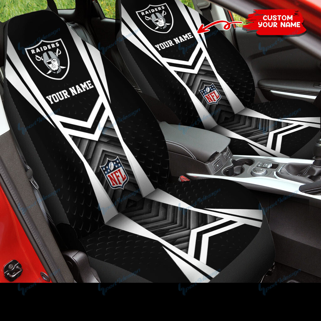 Las Vegas Raiders Personalized Car Seat Covers BG60 - Famjoys Las Vegas Raiders Personalized Car Seat Covers BG60 - Famjoys