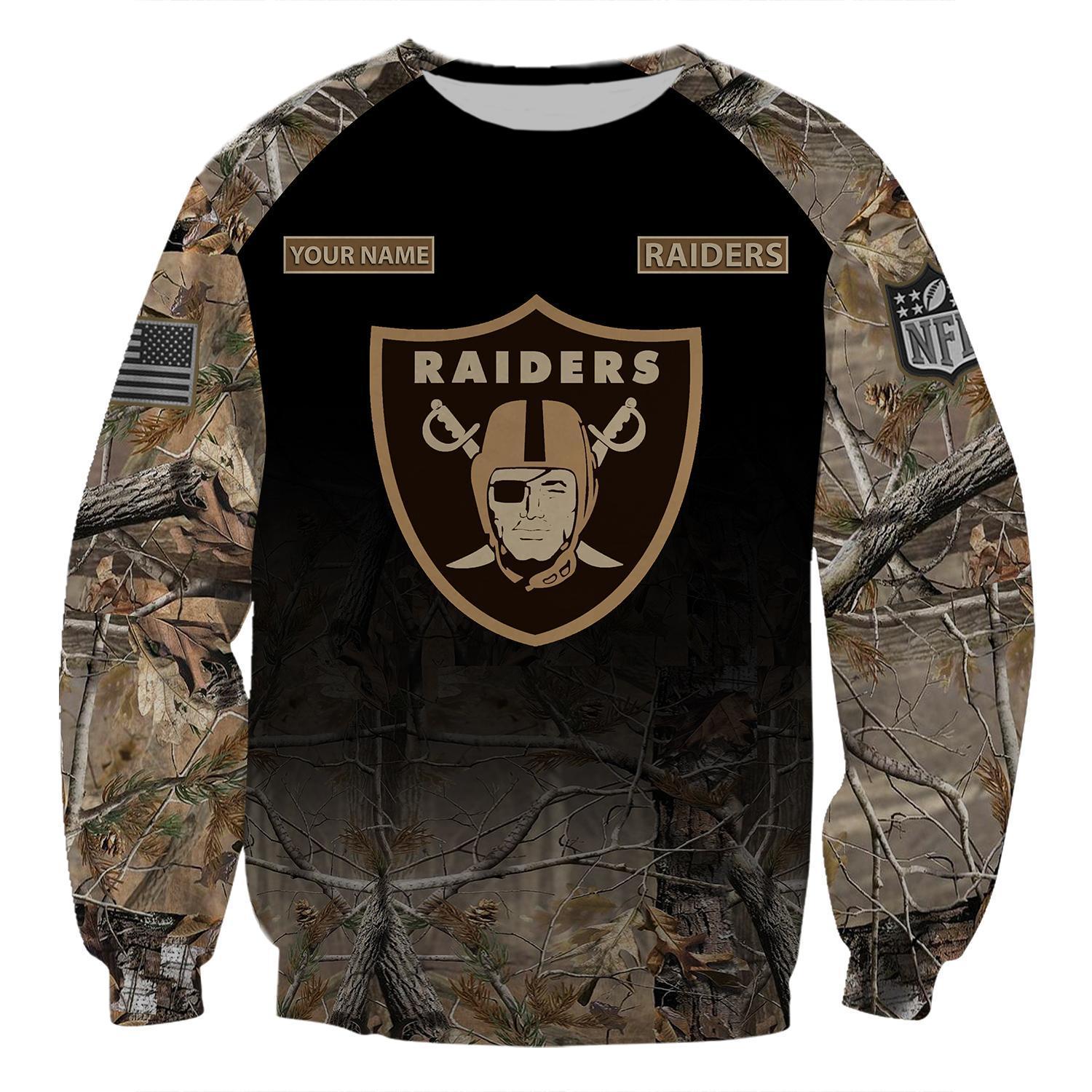 Las Vegas Raiders Personalized Hunting Camo Hunting All Print Apparel - Famjoys Las Vegas Raiders Personalized Hunting Camo Hunting All Print Apparel - Famjoys