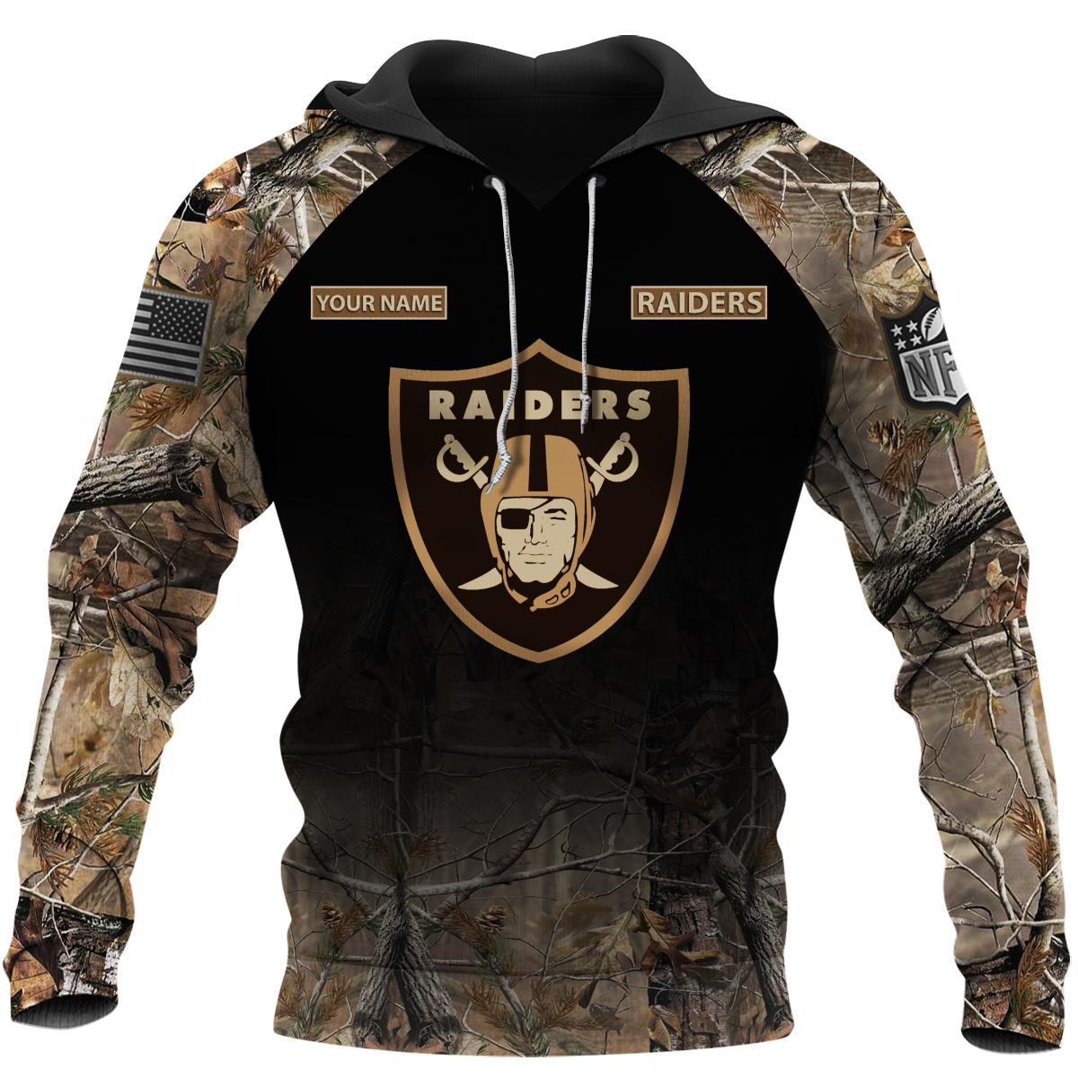 Las Vegas Raiders Personalized Hunting Camo Hunting All Print Apparel - Famjoys Las Vegas Raiders Personalized Hunting Camo Hunting All Print Apparel - Famjoys