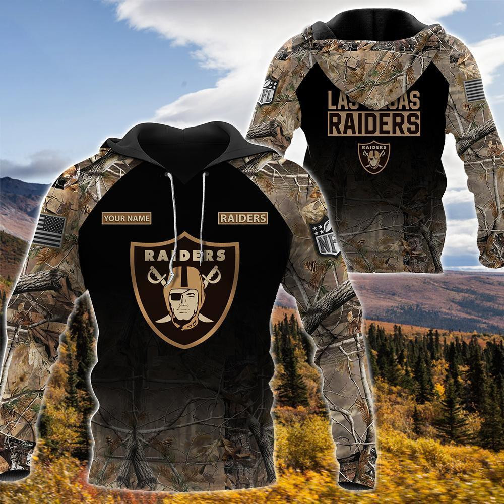 Las Vegas Raiders Personalized Hunting Camo Hunting All Print Apparel - Famjoys Las Vegas Raiders Personalized Hunting Camo Hunting All Print Apparel - Famjoys
