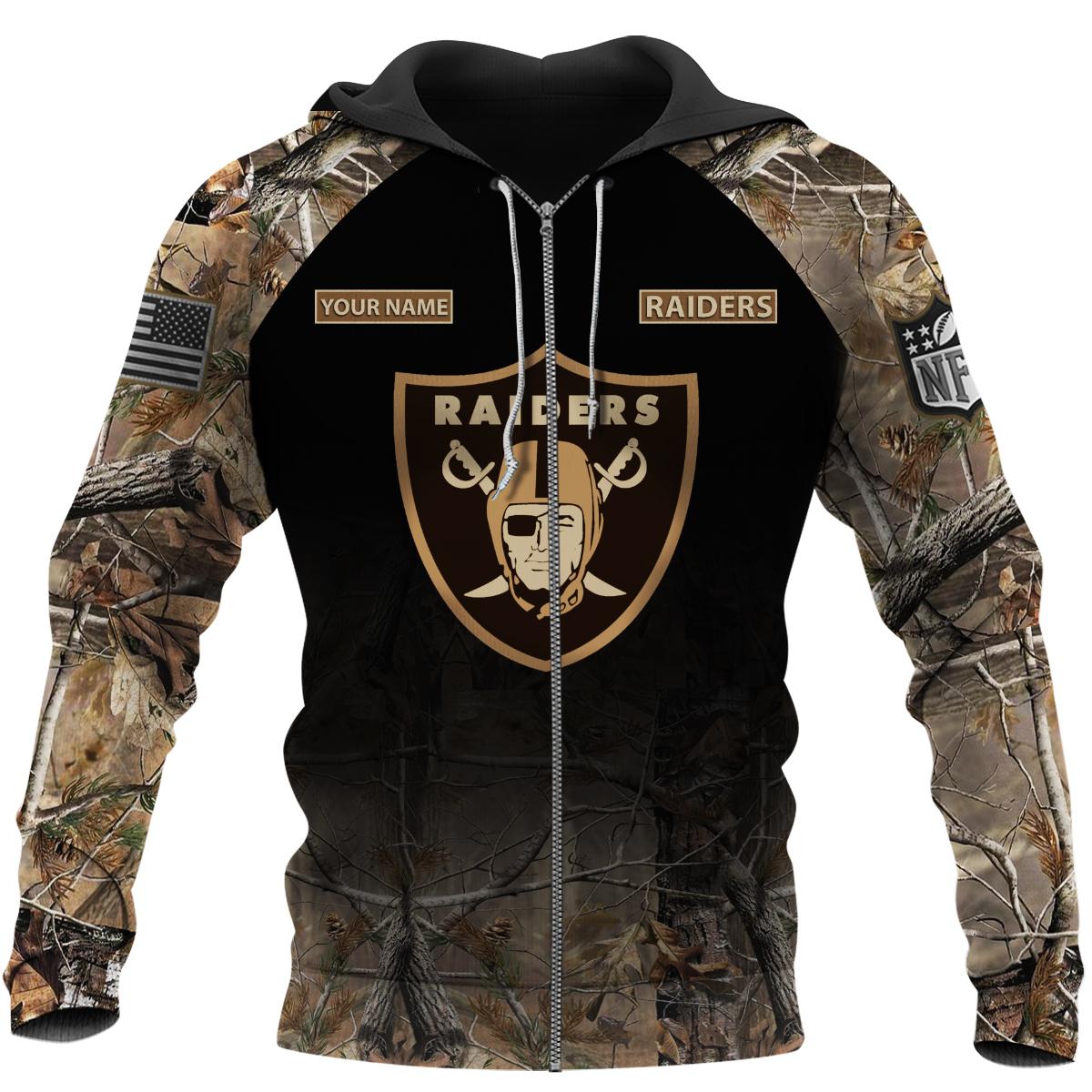Las Vegas Raiders Personalized Hunting Camo Hunting All Print Apparel - Famjoys Las Vegas Raiders Personalized Hunting Camo Hunting All Print Apparel - Famjoys