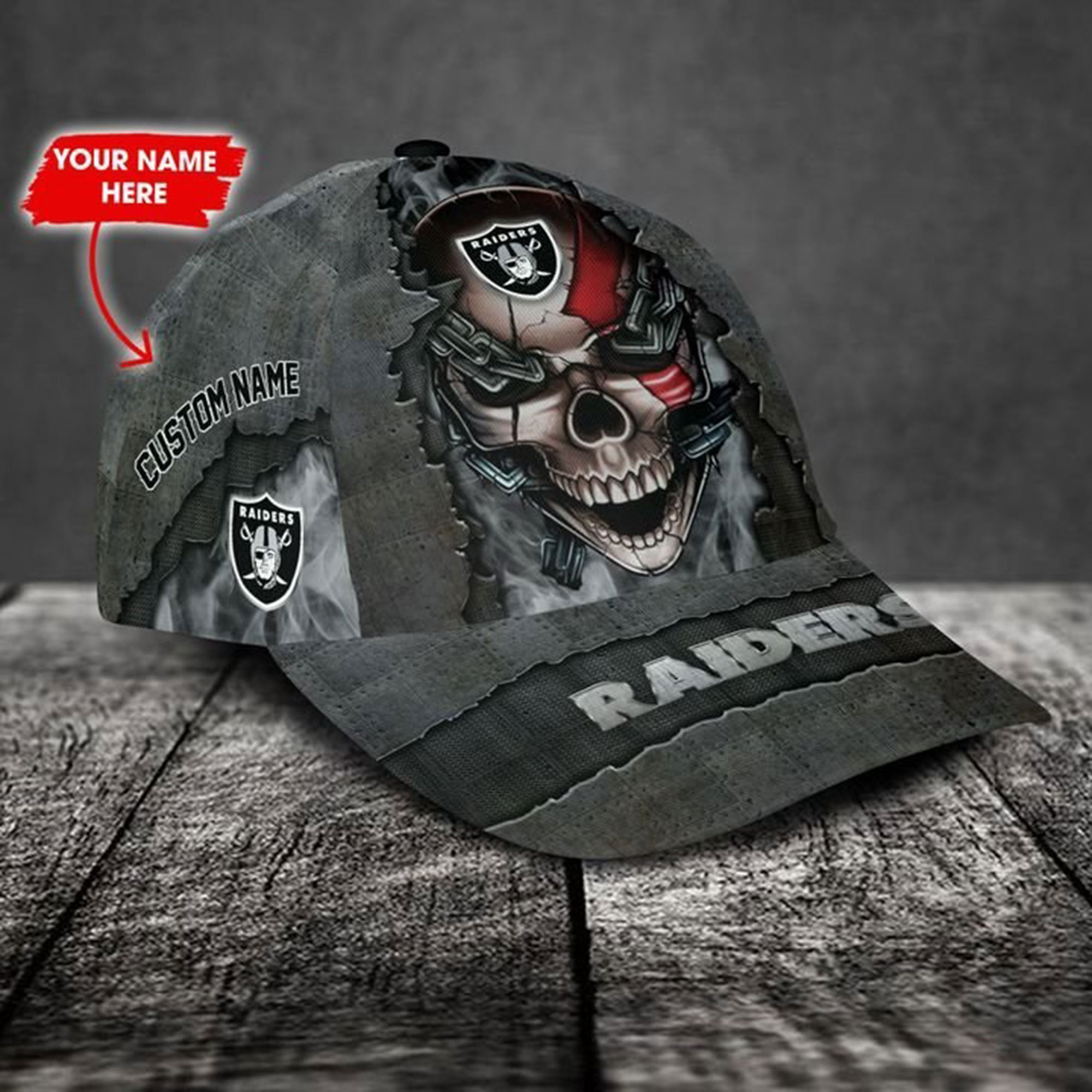 Las Vegas Raiders-Personalized Skull Cap V3 - Famjoys Las Vegas Raiders-Personalized Skull Cap V3 - Famjoys