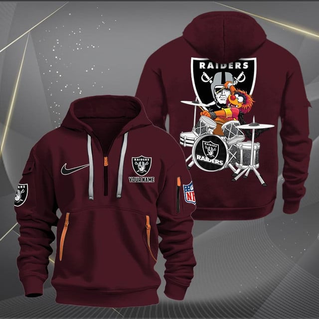 Las Vegas Raiders Premium Personalized Quarter Zip Hoodie AZBTCQZH000017 - Famjoys Las Vegas Raiders Premium Personalized Quarter Zip Hoodie AZBTCQZH000017 - Famjoys