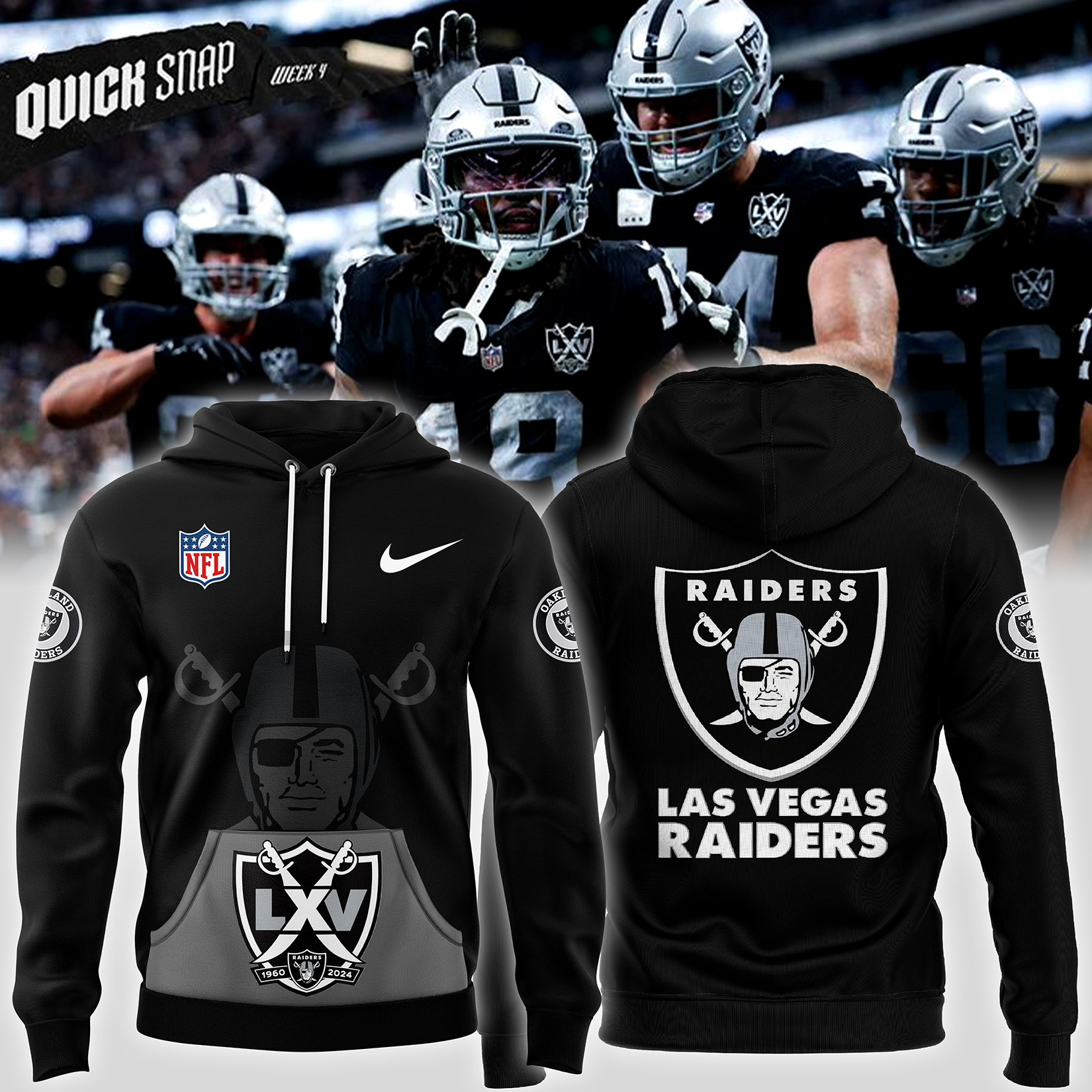 Las Vegas Raiders Pullover Hoodie - Famjoys Las Vegas Raiders Pullover Hoodie - Famjoys