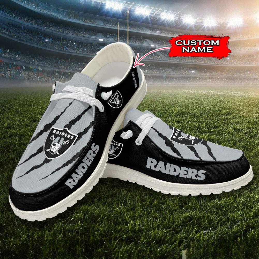 Las Vegas Raiders Scratch Hey Dude Shoes – Moccasin Slipper - Famjoys Las Vegas Raiders Scratch Hey Dude Shoes – Moccasin Slipper - Famjoys