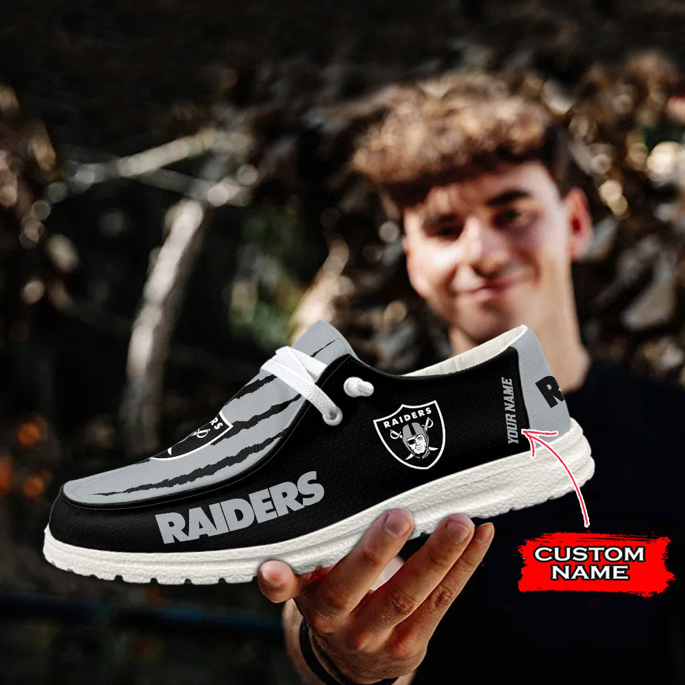 Las Vegas Raiders Scratch Hey Dude Shoes – Moccasin Slipper - Famjoys Las Vegas Raiders Scratch Hey Dude Shoes – Moccasin Slipper - Famjoys