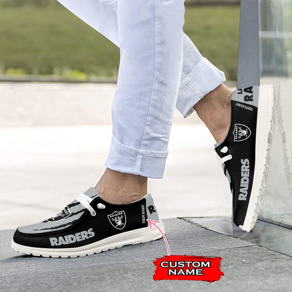 Las Vegas Raiders Scratch Hey Dude Shoes – Moccasin Slipper - Famjoys Las Vegas Raiders Scratch Hey Dude Shoes – Moccasin Slipper - Famjoys