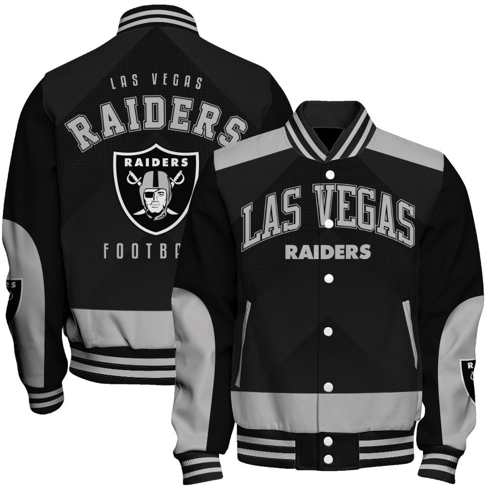 Las Vegas Raiders - Stay Ahead Of The Trend Unisex Varsity Jacket - Famjoys Las Vegas Raiders - Stay Ahead Of The Trend Unisex Varsity Jacket - Famjoys