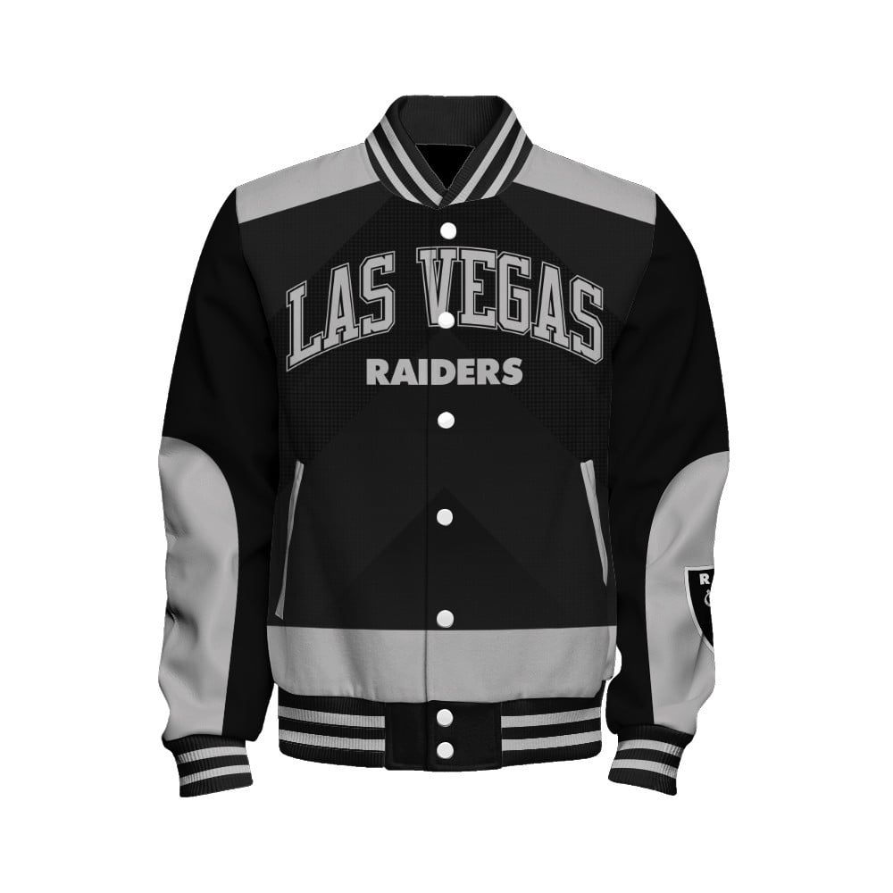 Las Vegas Raiders - Stay Ahead Of The Trend Unisex Varsity Jacket - Famjoys Las Vegas Raiders - Stay Ahead Of The Trend Unisex Varsity Jacket - Famjoys