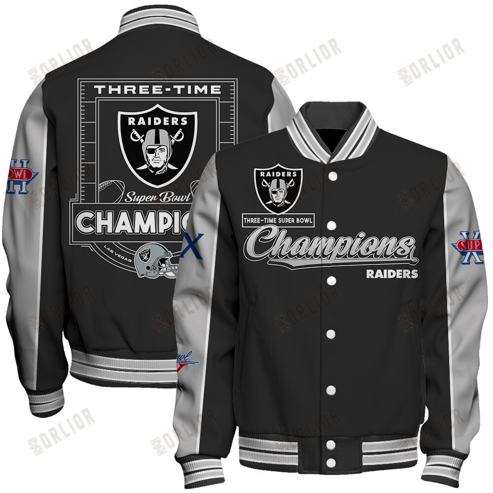 Las Vegas Raiders Super Bowl Champions Live For These Colors Varsity Jacket - Famjoys Las Vegas Raiders Super Bowl Champions Live For These Colors Varsity Jacket - Famjoys