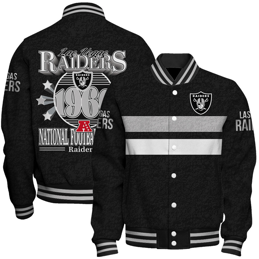 Las Vegas Raiders - Super Durable Unisex Varsity Jacket - Famjoys Las Vegas Raiders - Super Durable Unisex Varsity Jacket - Famjoys