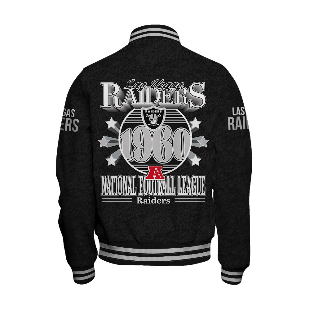 Las Vegas Raiders - Super Durable Unisex Varsity Jacket - Famjoys Las Vegas Raiders - Super Durable Unisex Varsity Jacket - Famjoys