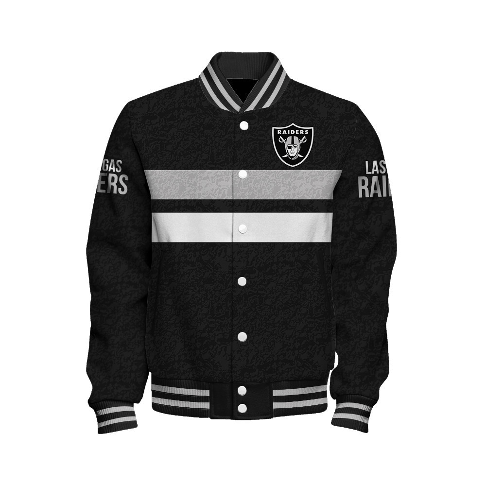 Las Vegas Raiders - Super Durable Unisex Varsity Jacket - Famjoys Las Vegas Raiders - Super Durable Unisex Varsity Jacket - Famjoys