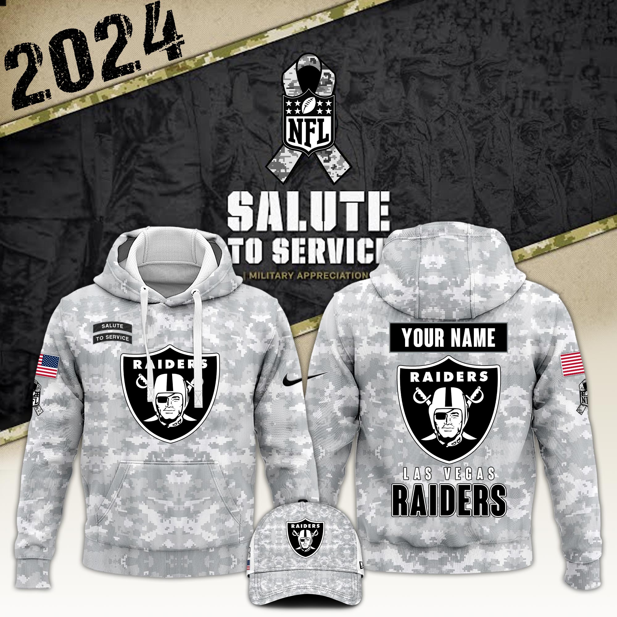 Las Vegas Raiders Veterans Day Hoodie - Famjoys Las Vegas Raiders Veterans Day Hoodie - Famjoys