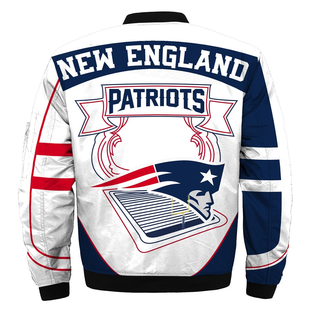 Latest Design 2019 Bomber Jacket Custom New England Patriots Jacket - Famjoys Latest Design 2019 Bomber Jacket Custom New England Patriots Jacket - Famjoys
