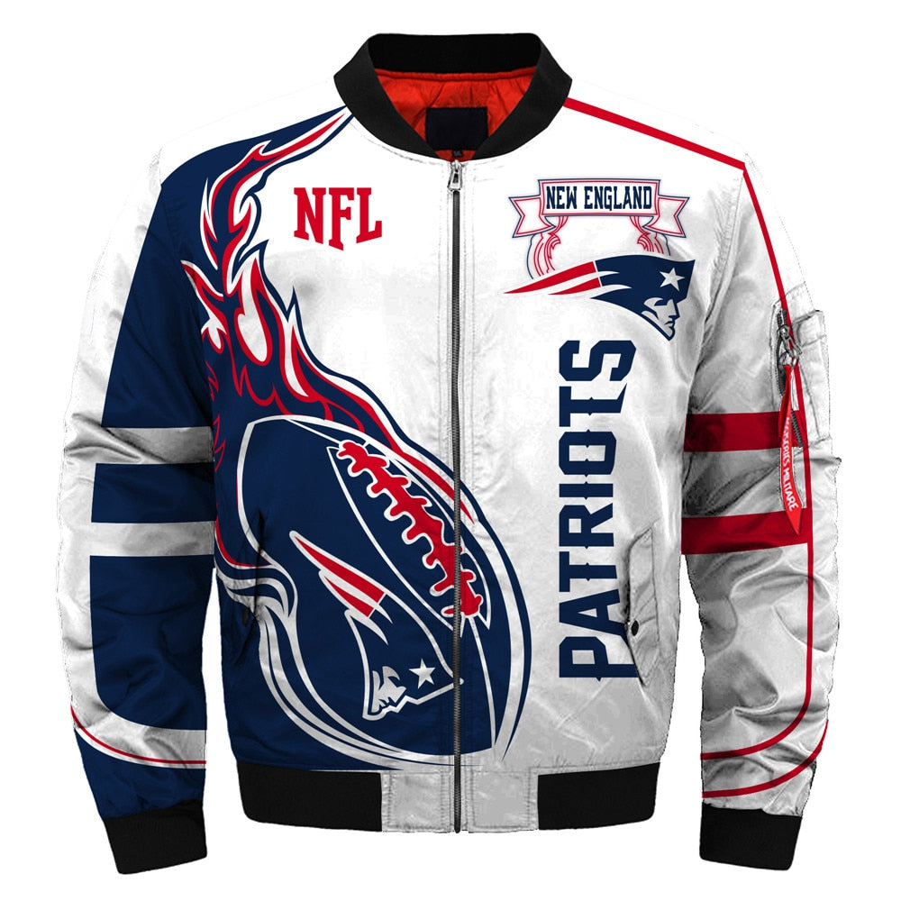 Latest Design 2019 Bomber Jacket Custom New England Patriots Jacket - Famjoys Latest Design 2019 Bomber Jacket Custom New England Patriots Jacket - Famjoys