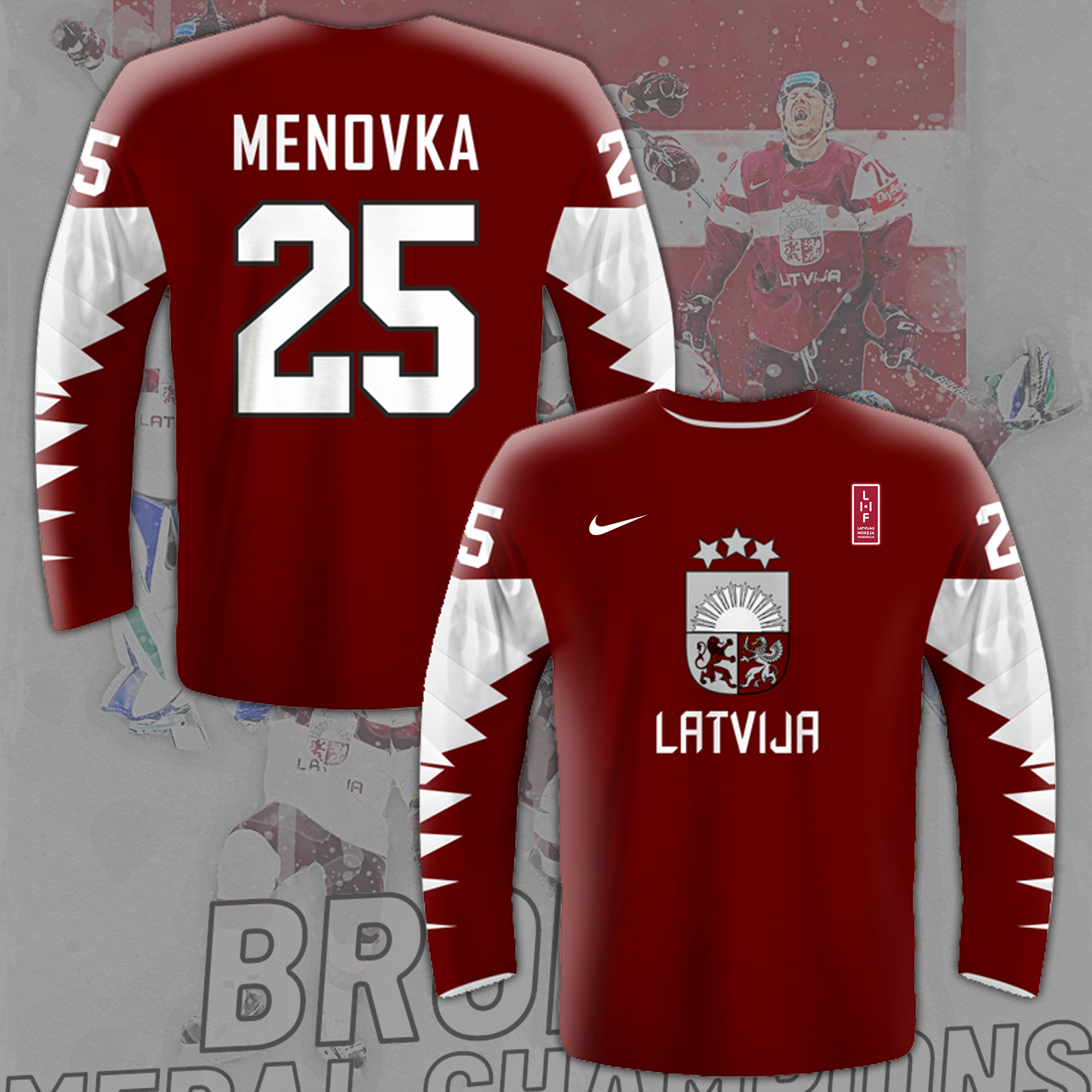 Latvian Ice Hockey 2023 IIIHF Worlds Custom Shirt - Famjoys Latvian Ice Hockey 2023 IIIHF Worlds Custom Shirt - Famjoys