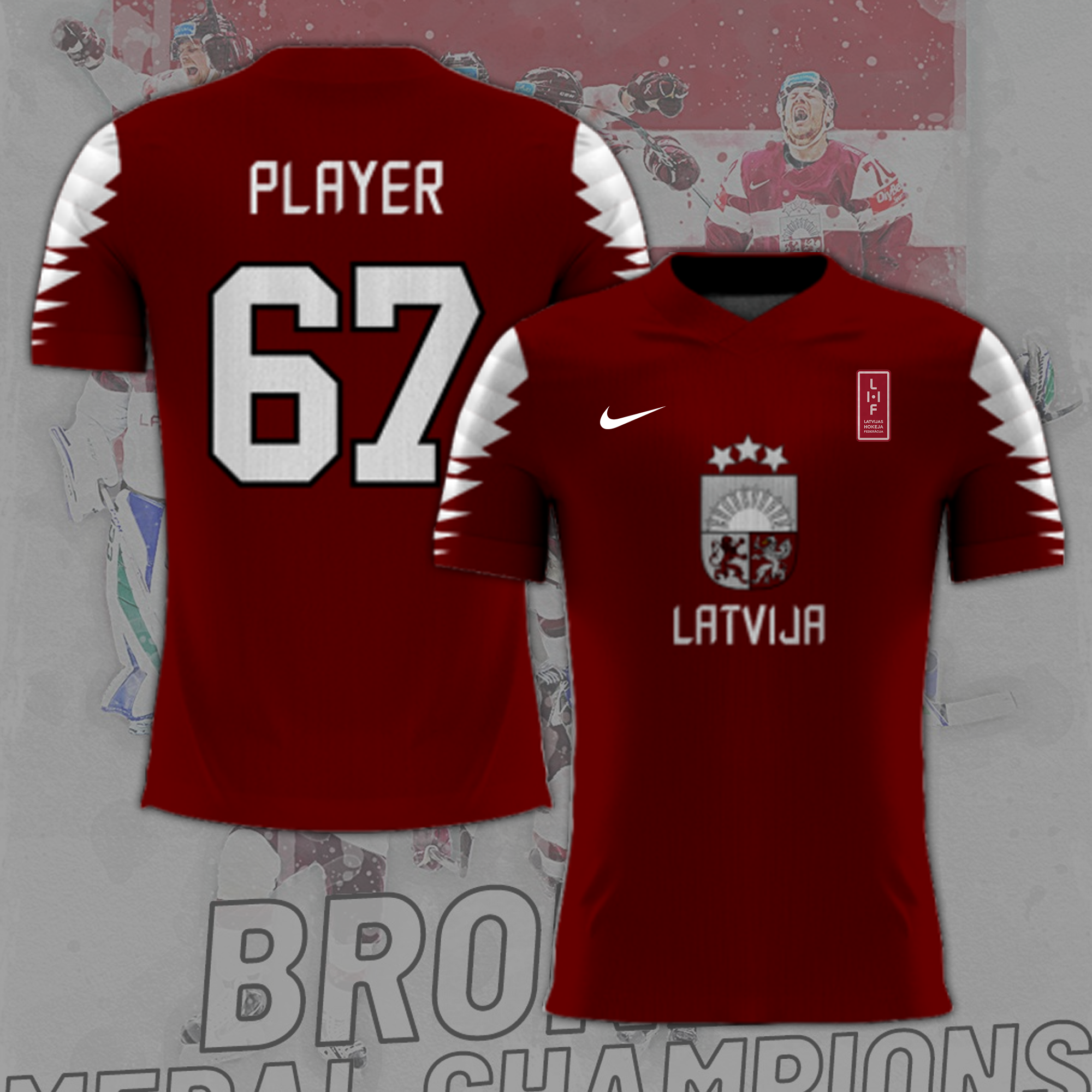 Latvian Ice Hockey 2023 IIIHF Worlds Custom Shirt - Famjoys Latvian Ice Hockey 2023 IIIHF Worlds Custom Shirt - Famjoys