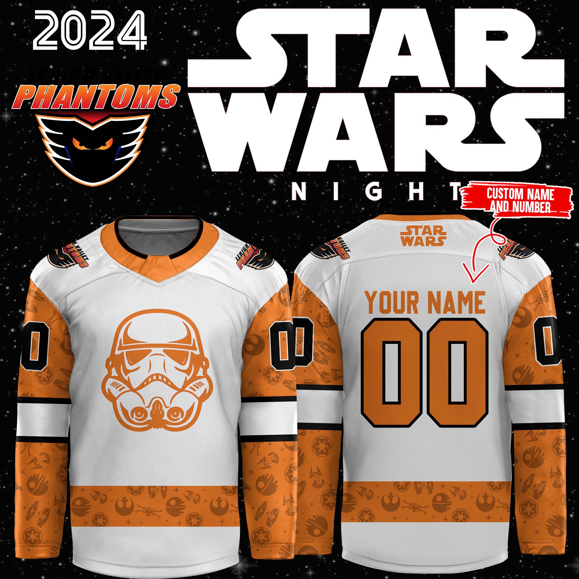 Lehigh Valley Phantoms x Star Wars Night Custom jersey - Famjoys Lehigh Valley Phantoms x Star Wars Night Custom jersey - Famjoys