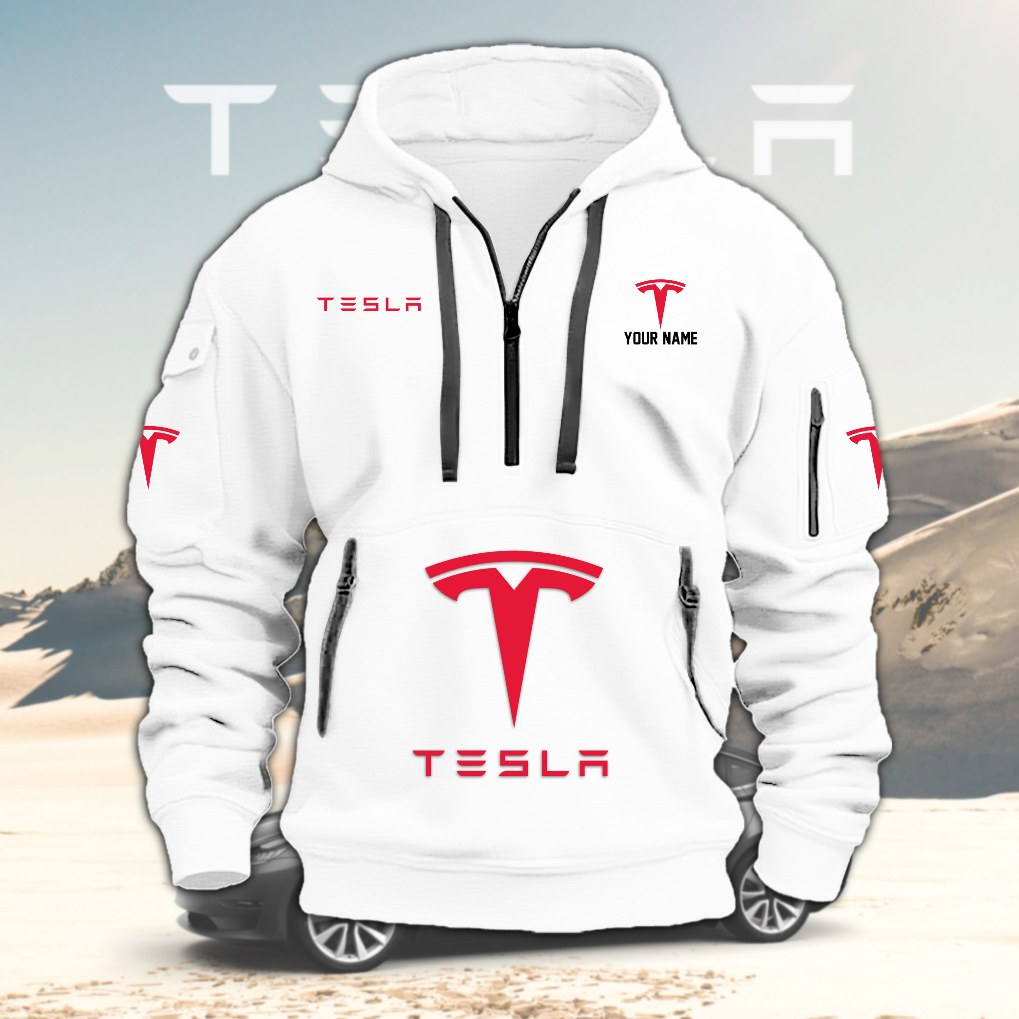 LFKLPC2985 TESLA Heavy Hoodie - Famjoys LFKLPC2985 TESLA Heavy Hoodie - Famjoys