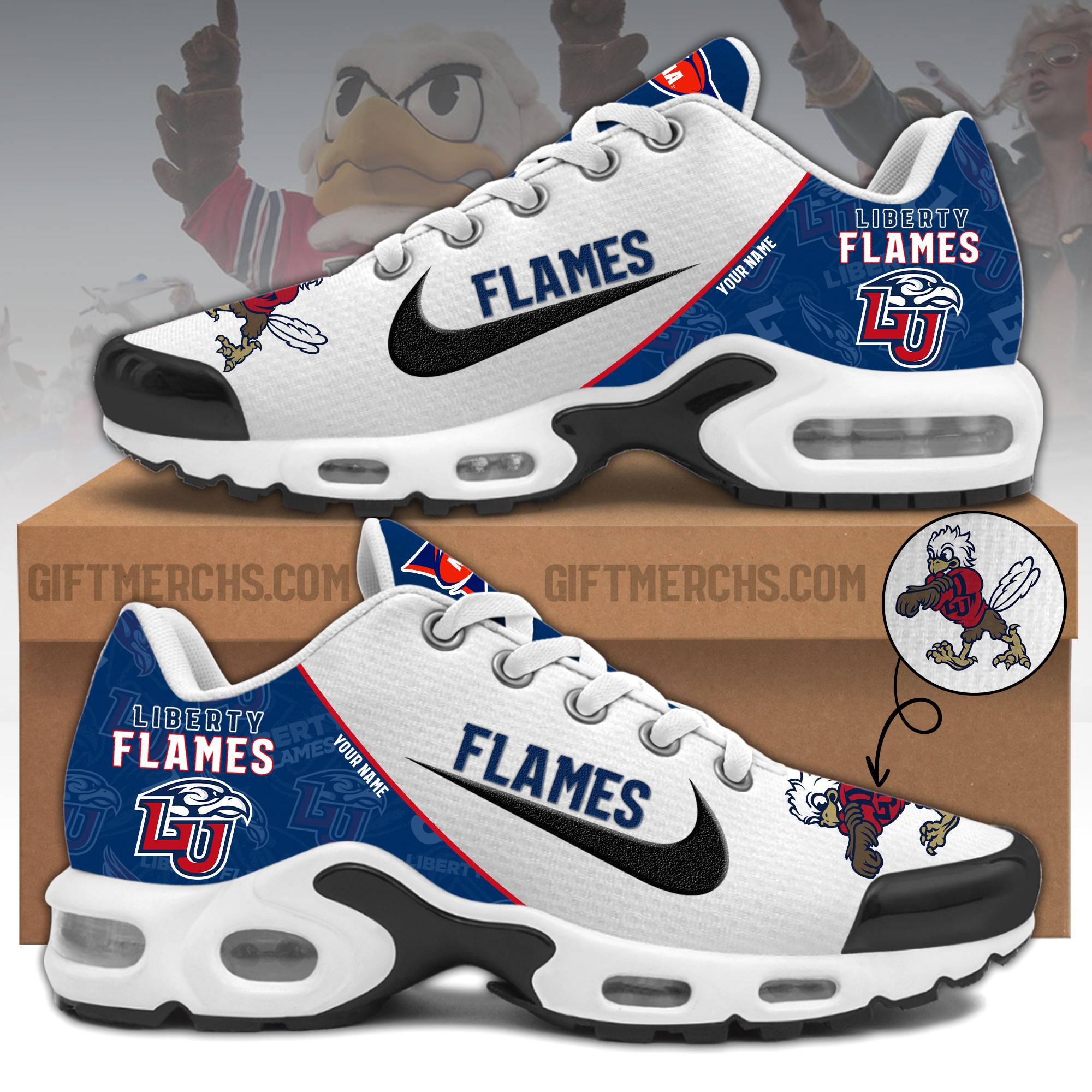 Liberty Flames Personalized Shoes - Famjoys Liberty Flames Personalized Shoes - Famjoys