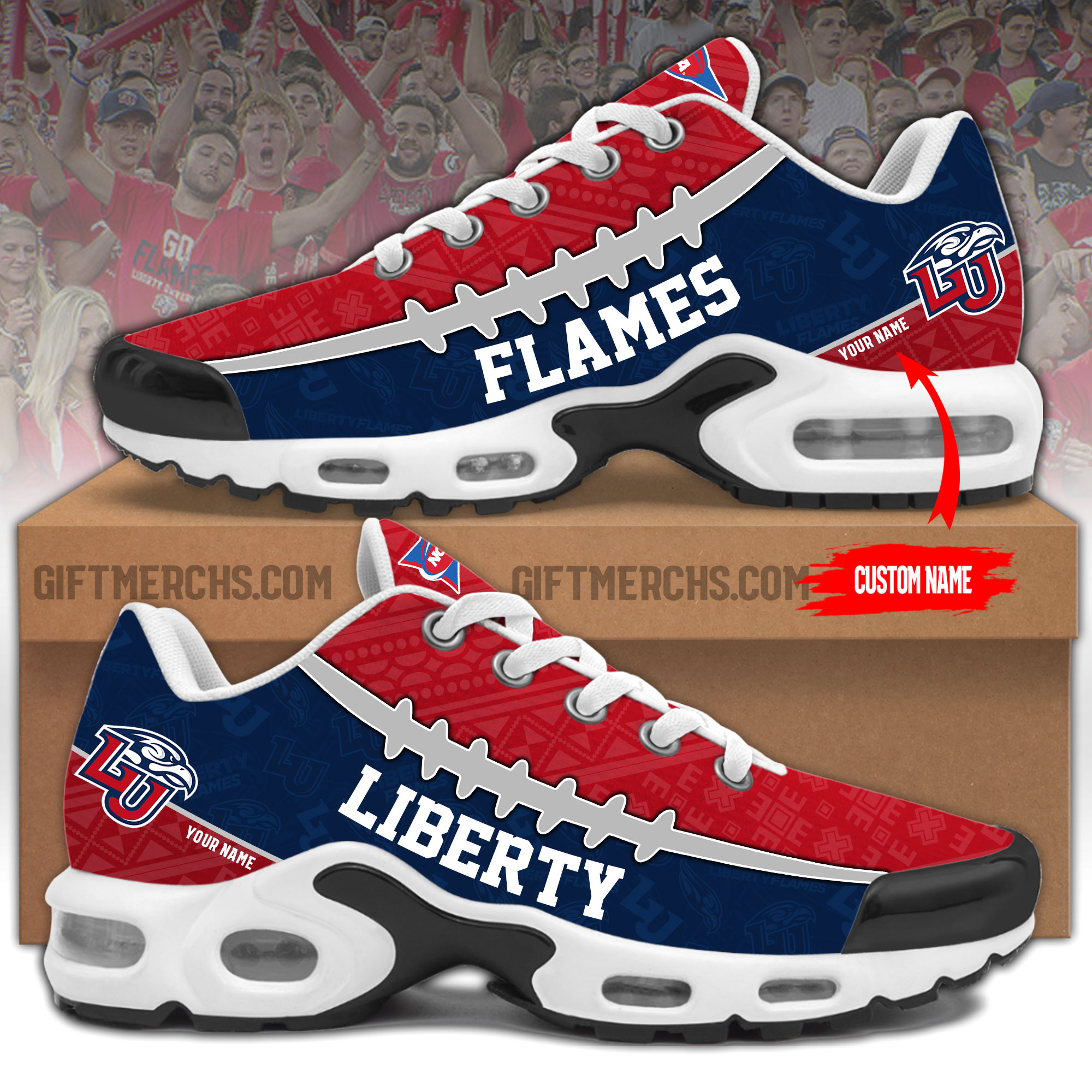 Liberty Flames Personalized Shoes - Famjoys Liberty Flames Personalized Shoes - Famjoys