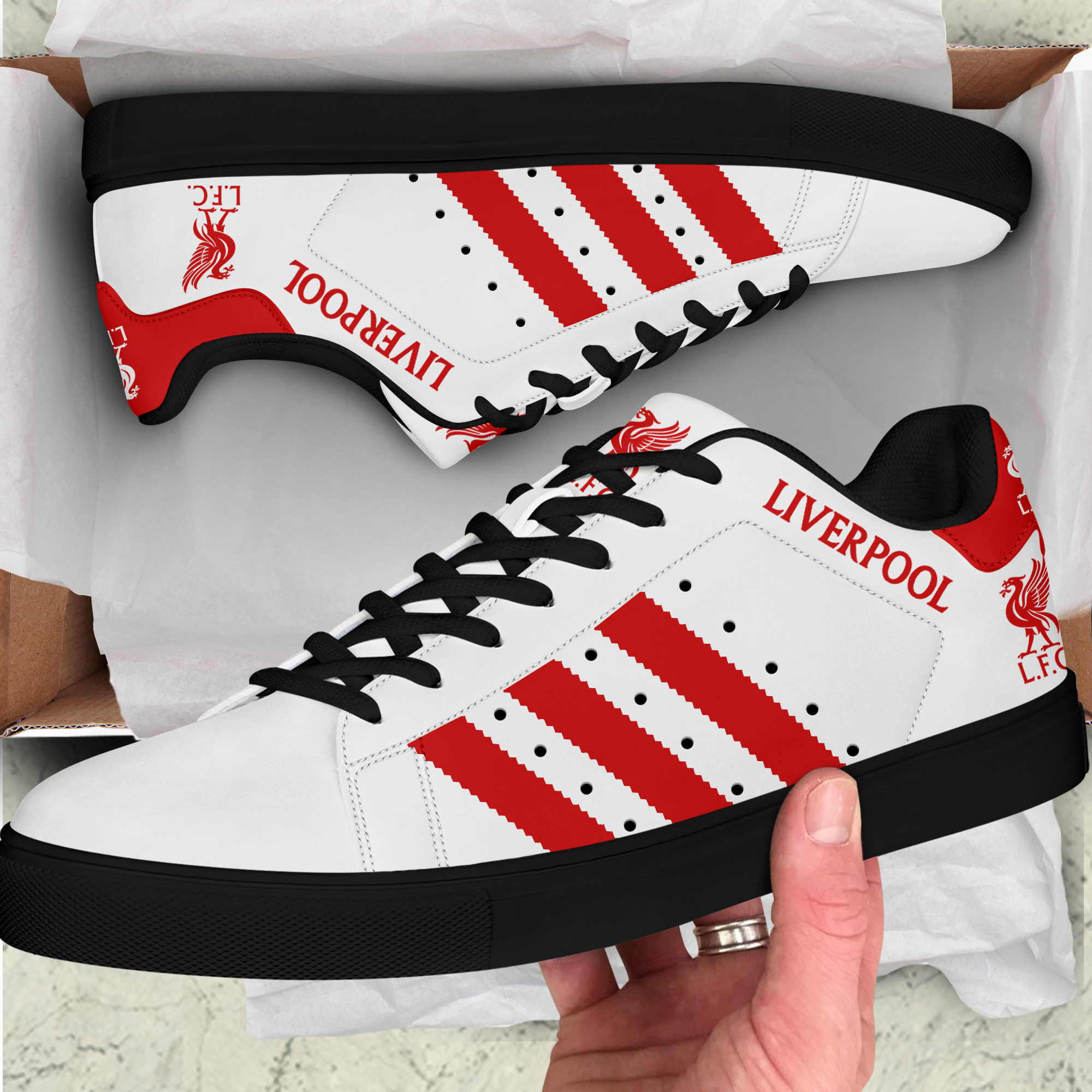 Liverpool FC Stn Smith Shoes Ver 1 - Famjoys Liverpool FC Stn Smith Shoes Ver 1 - Famjoys