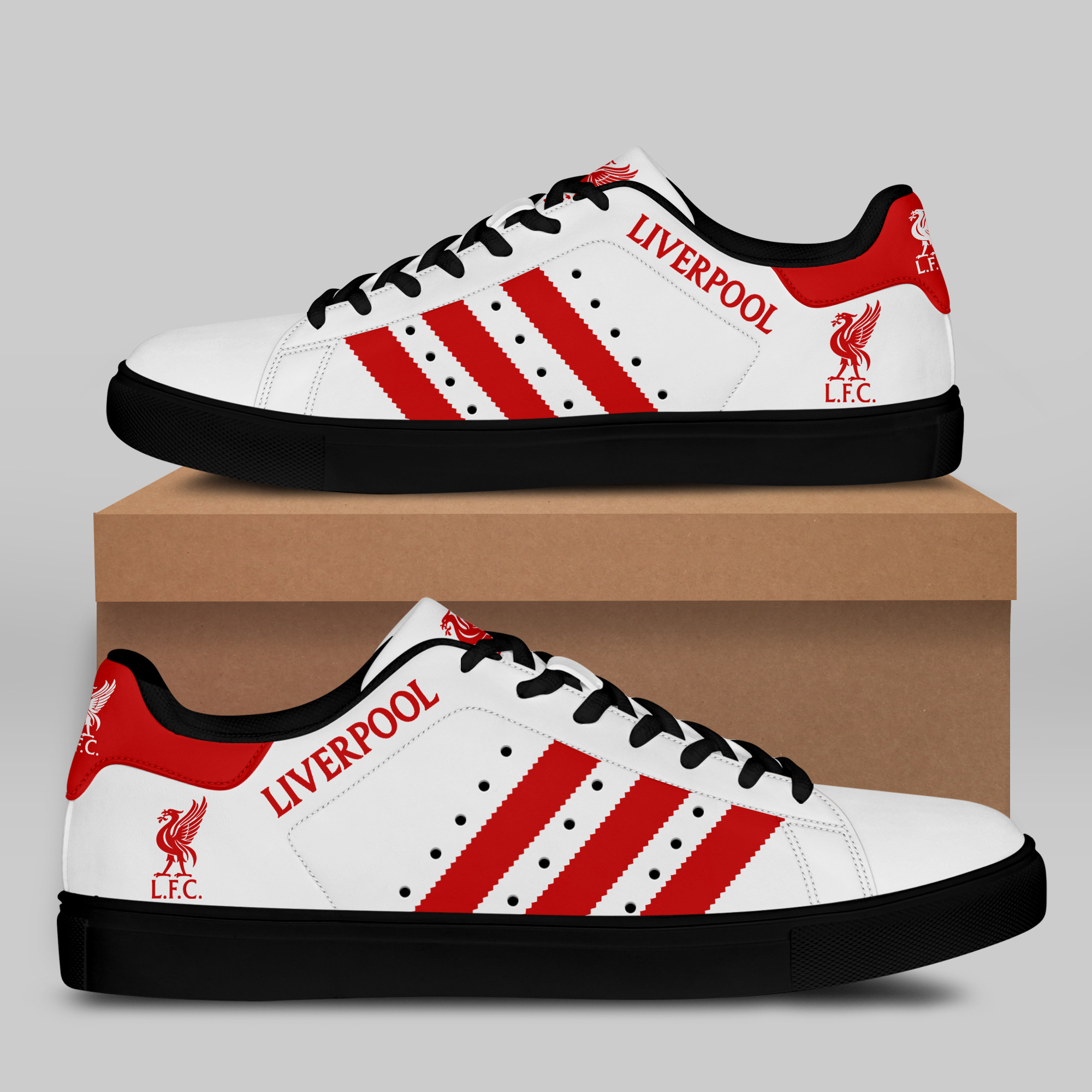 Liverpool FC Stn Smith Shoes Ver 1 - Famjoys Liverpool FC Stn Smith Shoes Ver 1 - Famjoys