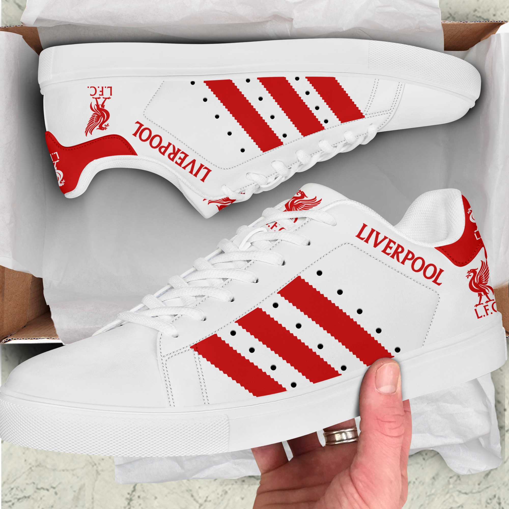Liverpool FC Stn Smith Shoes Ver 1 - Famjoys Liverpool FC Stn Smith Shoes Ver 1 - Famjoys